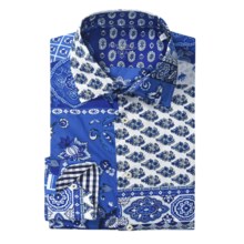 Van Laack Rhoda Shirt - Tailor Fit, Long Sleeve (For Men) in Blue Floral - Closeouts