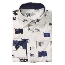 Van Laack Rhoda Tailored Fit Shirt - Long Sleeve (For Men) in White W/Flag - Closeouts