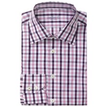 Van Laack Rigo Check Shirt - Tailored Fit, Long Sleeve (For Men) in White/Pink/Plum Multi Check - Closeouts