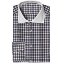 Van Laack Rivara Dress Shirt - Tailored Fit, Long Sleeve (For Men) in Brown/Blue/Black Check - Closeouts