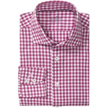 Van Laack Rivara Multi-Check Shirt - Tailor Fit, Spread Collar, Long Sleeve (For Men) in Red/White Check - Closeouts