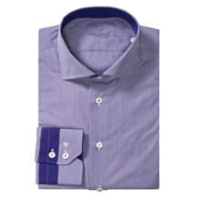 Van Laack Rivara Multi-Stripe Shirt - Regular Fit, Long Sleeve (For Men) in Lavender/White Mini Check - Closeouts