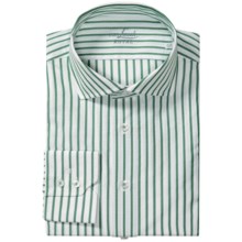 Van Laack Rivara Multi-Stripe Shirt - Tailor Fit, Spread Collar, Long Sleeve (For Men) in Green/White Stripe - Closeouts