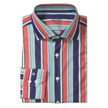 Van Laack Rivara Stripe Dress Shirt - Regular Fit, Long Sleeve (For Men) in Navy/Teal/Red Stripe - Closeouts