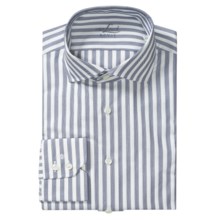 Van Laack Rivara Tailored Fit Shirt - Long Sleeve (For Men) in Denim/White Stripe - Closeouts