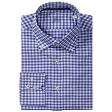 Van Laack Ron Cotton-Linen Shirt - Button Down, Long Sleeve (For Men) in White/Blue Check - Closeouts