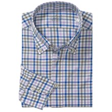 Van Laack Ron Cotton Shirt - Button Down, Long Sleeve (For Men) in Blue/Purple Mini Check - Closeouts