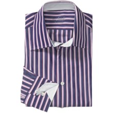 Van Laack Trim Fit Sport Shirt - Spread Collar, Long Sleeve (For Men) in Navy/Pink/White/Red Stripe - Closeouts