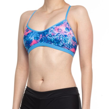 TYR Vari Trinity Bikini Top - UPF 50+ (For Women) - PUR/PINK (XL )