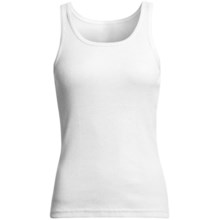 Variegated Rib Tank Top - Stretch Cotton (For Women) in White - 2nds