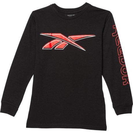 Reebok Vector T-Shirt - Long Sleeve (For Big Boys) - BLACK (XL )
