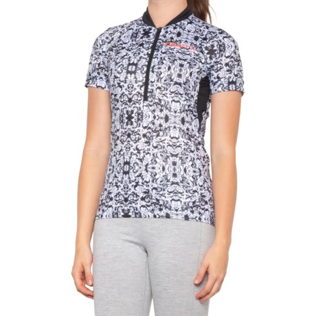 Craft Sportswear Velo Art Cycling Jersey - Zip Neck, Short Sleeve (For Women) - Black (M )