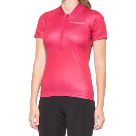 Craft Sportswear Velo Art Cycling Jersey - Zip Neck, Short Sleeve (For Women) - JAM (XS )