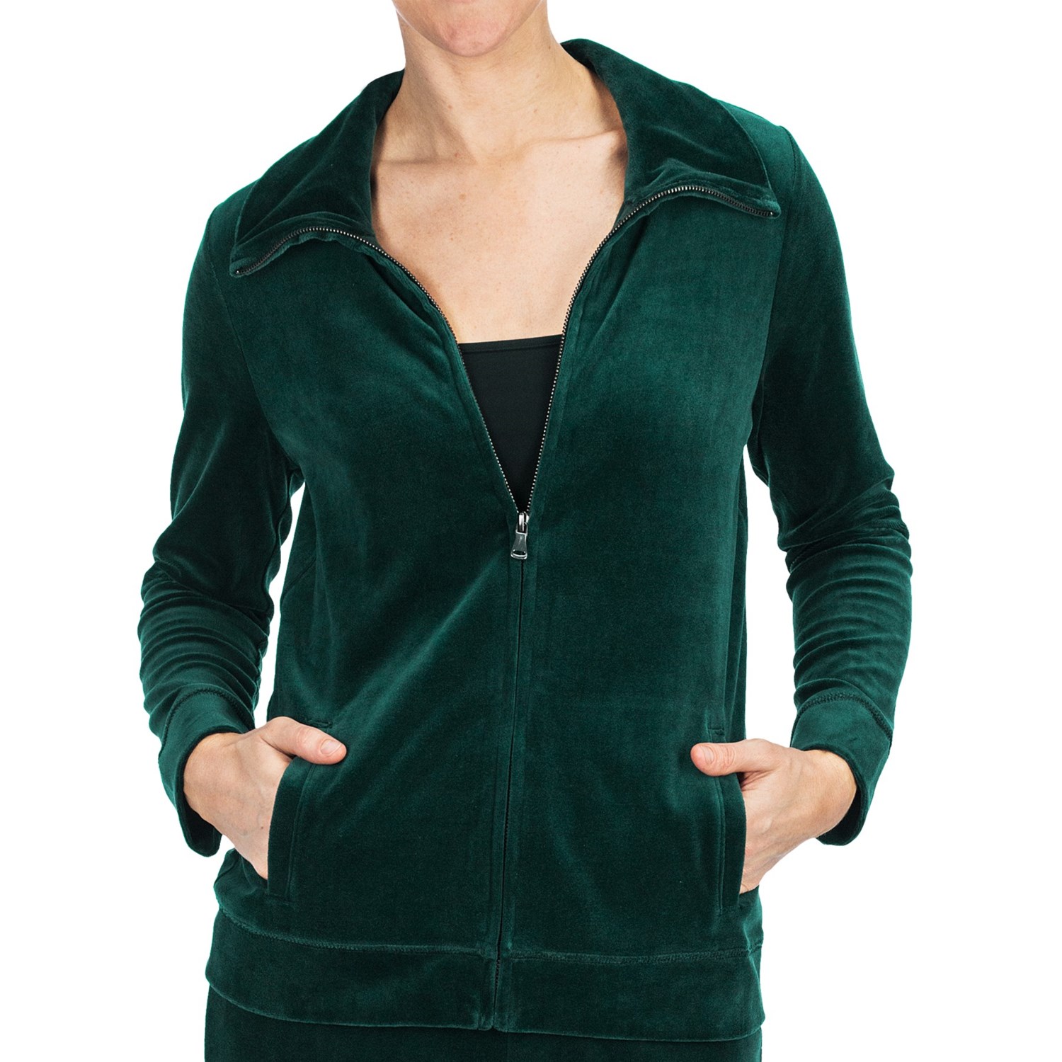 dark green velour tracksuit