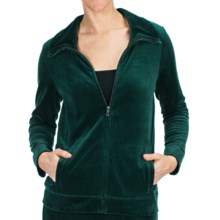 Velour Track Jacket (For Women) in Forest Green - 2nds