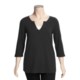 Venezia Embellished V-Neck Shirt - 3/4 Sleeve (For Plus Size Women)