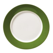Vera Indigo Garden Banded 8" Salad Plates - Set of 4, Bone China in Green - Closeouts