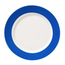 Vera Indigo Garden Banded Dinner Plates - Set of 4, Bone China in Blue - Closeouts