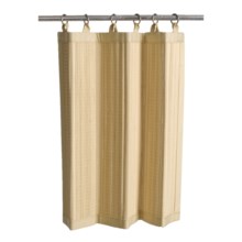 Versailles Bamboo Panel Tier Set - 48x24", Ring-Top in Natural - Closeouts