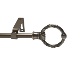 Versailles Circle Finial Curtain Rod Set - 48x86" in Antique Brass - Closeouts