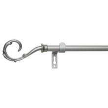Versailles Crook Finial Curtain Rod Set - Adjusts 66-120” in Pewter - Closeouts
