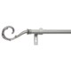 Versailles Crook Finial Curtain Rod Set - Adjusts 66-120”