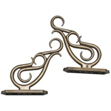 Versailles Double Scroll Brackets - Set of 2, Metal in Antique Brass - Closeouts