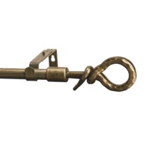 Versailles Encore Series Knot Curtain Rod - Adjustable 48-86" in Antique Brass - Closeouts