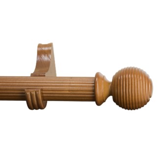 Versailles Fluted Curtain Pole Set - 4' in Colonial