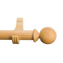 Versailles Fluted Curtain Pole Set - 4' in Oak - Closeouts
