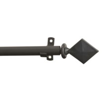 Versailles Mini Encore Series Spear Curtain Rod - Adjustable 18-28" in Black - Closeouts