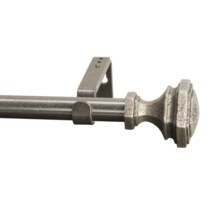 Versailles Pawn Finial Curtain Rod Set - Adjustable 66-120" in Antique Pewter - Closeouts