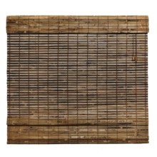 Versailles Two-Tone Bamboo Roman Shade - 24x48" in Brown - Closeouts