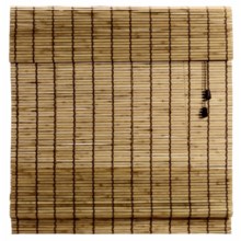 Versailles Two-Tone Bamboo Roman Shade - 48x64" in Green - Closeouts