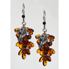 Vessel Grape Cluster Earrings - Honey Amber (For Women) in Amber/Sterling Silver - Closeouts