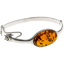 Vessel Honey Amber Bangle Bracelet in Honey Amber/Sterling Silver - Closeouts