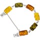 Vessel Multicolored Amber Link Bracelet - Sterling Silver