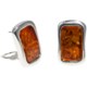 Vessel Rectangular Honey Amber Earrings - Convertible Post/Clip-On Backs