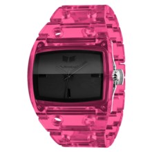 Vestal Destroyer Plastic Watch in Translucent Pink/Black - Closeouts
