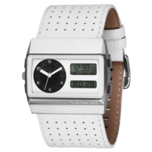 Vestal Monte Carlo Watch - Leather Band in White Lizard/Silver/White - Closeouts