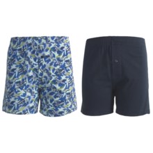 Vibrations Knit Boxer Shorts - 2-Pack, Cotton (For Boys) in Helicopter Print/Navy - Closeouts