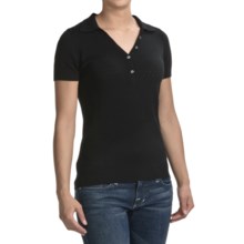 Victorinox Refined Polo Sweater - Short Sleeve (For Women) in Black - Closeouts