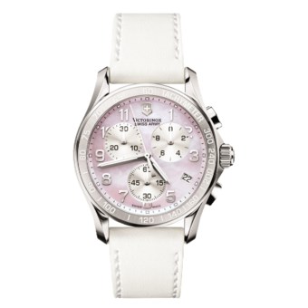 Victorinox Swiss Army Classic Chronograph Watch (For Women) in Pink Mother Of Pearl/White