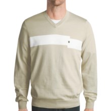 Victorinox Swiss Army Combed Cotton Sweater - V-Neck (For Men) in Stone - Closeouts