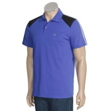 Victorinox Swiss Army Dri-Tech Color-Block Polo Shirt - Short Sleeve (For Men) in City Blue/Black/Grey - Closeouts