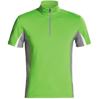 Victorinox Swiss Army Minerale Tri-Color Jersey -  Zip Neck, Short Sleeve (For Men) in Turf Green