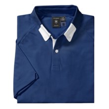 Victorinox Swiss Army Polo Shirt - Stretch Cotton Pique, Short Sleeve (For Men) in Vector Blue/White - Closeouts