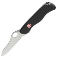 Victorinox Swiss Army Sentinel One Hand Folding Pocket Knife - Straight Edge, Liner Lock in Black - Closeouts