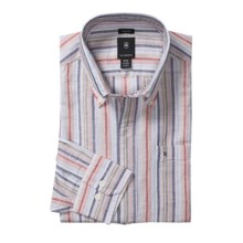 Victorinox Swiss Army Stripe Shirt - Linen-Cotton, Long Sleeve (For Men) in Aerial Blue - Closeouts