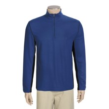 Victorinox Swiss Army Zip Neck Shirt - Long Sleeve (For Men) in Title Blue/Black - Closeouts